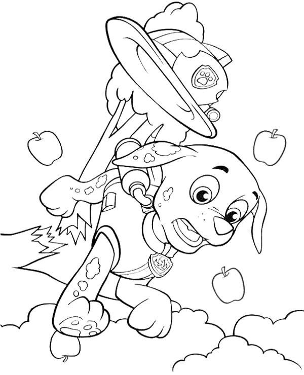 Online coloring book: Coloring Marshall Rolling Over